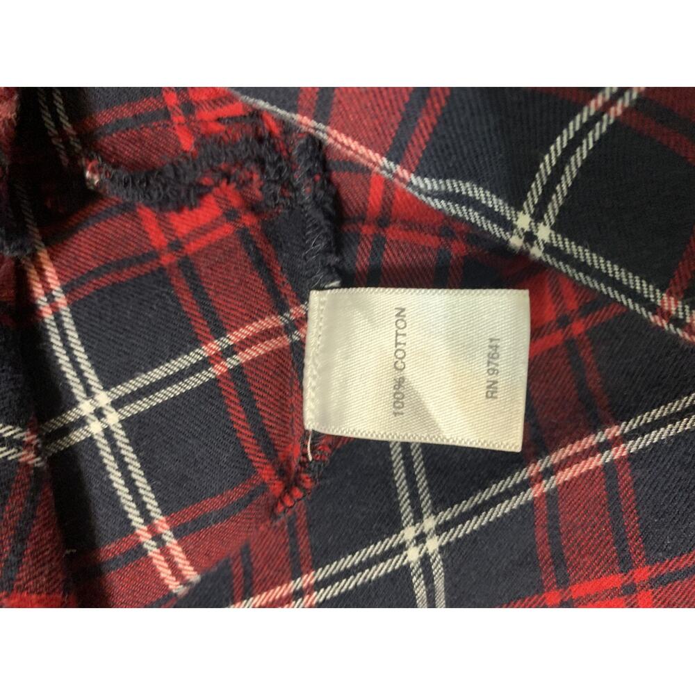 J Jill Red Mixed Buffallo Plaid Swing Button-Up Tunic Size Large Petite LP - Picture 8 of 10